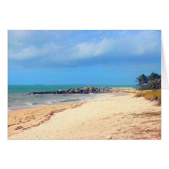 Nyckel Väster Beach, Fort Zachary Taylor State Par Hälsningskort (Framsidan Horizontal)