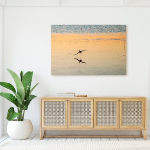 Nyckel Väster Bird Flies Ocean Sunset Florida Nyck Canvastryck