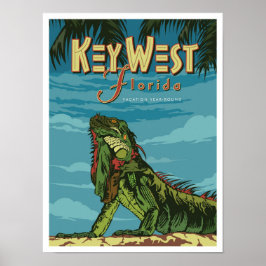 Nyckel Väster Florida Art Vintage resor Illustrati Poster