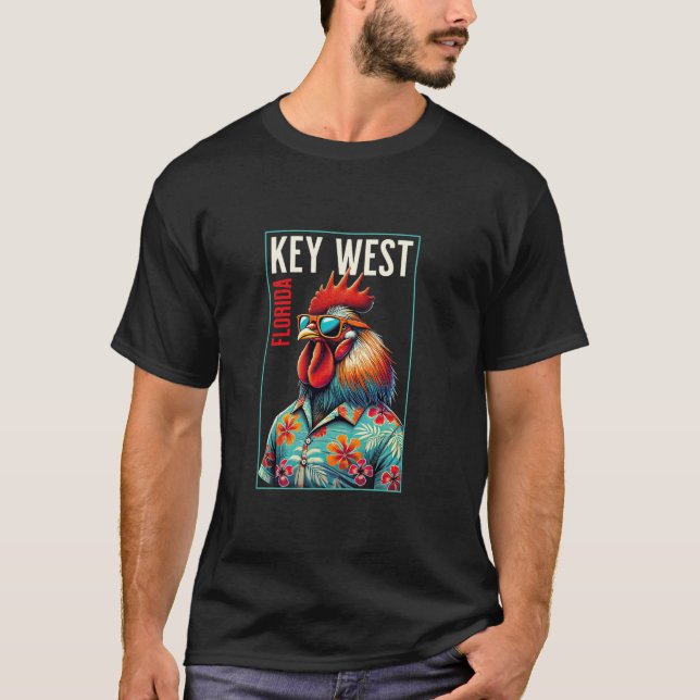 Nyckel Väster Florida Beach Chicken Tupp Älskare T T Shirt (Framsida)