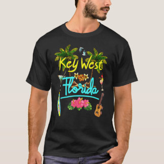 Nyckel Väster Florida Beach Summer Handflatan Surf T Shirt