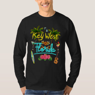 Nyckel Väster Florida Beach Summer Handflatan Surf T Shirt