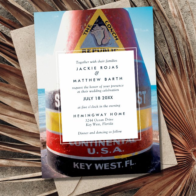 Nyckel Väster Florida Beach WedWedding Inbjudningar (Skapare uppladdad)