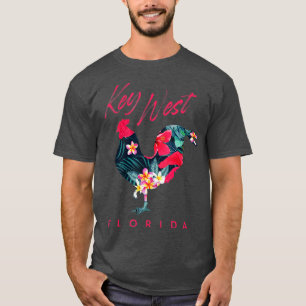 Nyckel Väster Florida Chicken Älskare Flower Hibis T Shirt