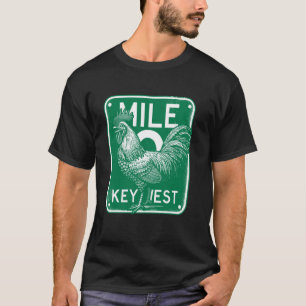 Nyckel Väster Florida Chicken Retro Mile 0 Tupp Mi T Shirt