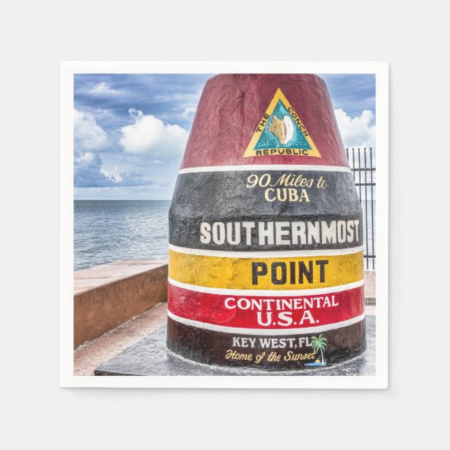 Nyckel Väster Florida Cocktail Napkins Pappersservett (Framsidan)