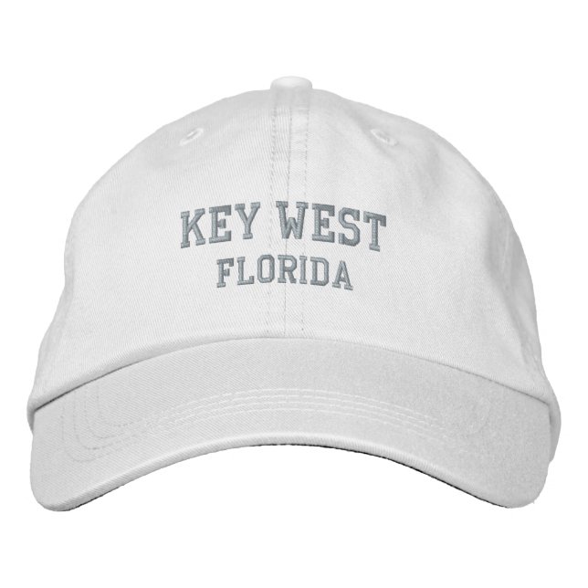 Nyckel Väster Florida Embroired Baseball Hat Broderad Keps (Framsida)