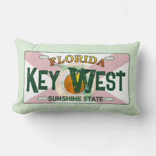 Nyckel Väster Florida-flagga skyltkudde Lumbarkudde