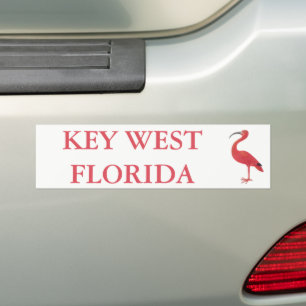 NYCKEL VÄSTER FLORIDA Flamingo Bumper Sticker Bildekal