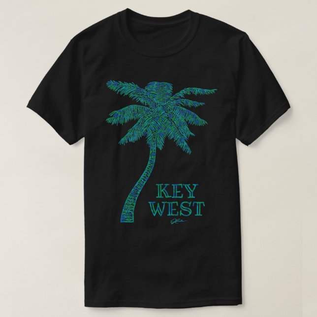 Nyckel Väster Florida Handflatan Träd T Shirt (Design framsida)