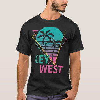 Nyckel Väster Florida Nycklar Retro Handflatan Han T Shirt