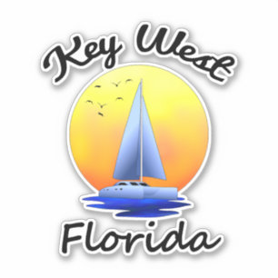 Nyckel Väster Florida Nycklar Sailing Klistermärken