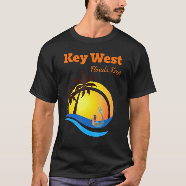 Nyckel Väster Florida Nycklar Tropical Sjöjungfru  T Shirt (Framsida)