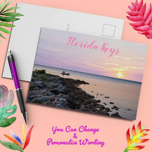Nyckel Väster Florida Ocean vid Sunset Vykort
