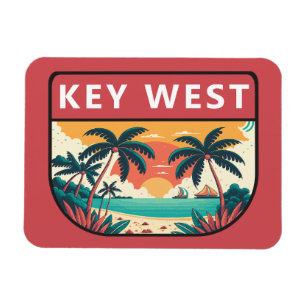 Nyckel Väster Florida Retro Emblem Magnet