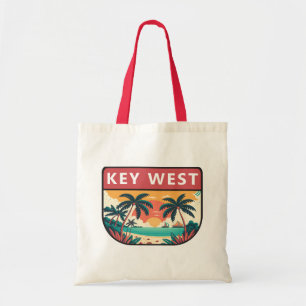 Nyckel Väster Florida Retro Emblem Tygkasse