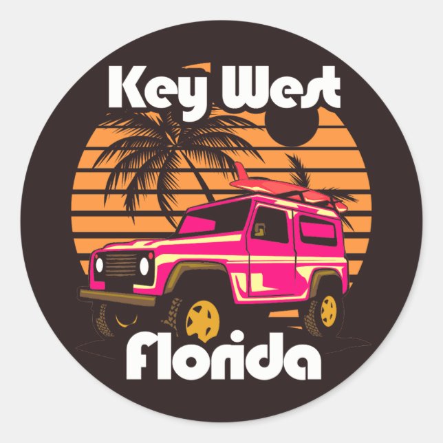 Nyckel Väster Florida Runt Klistermärke (Framsida)