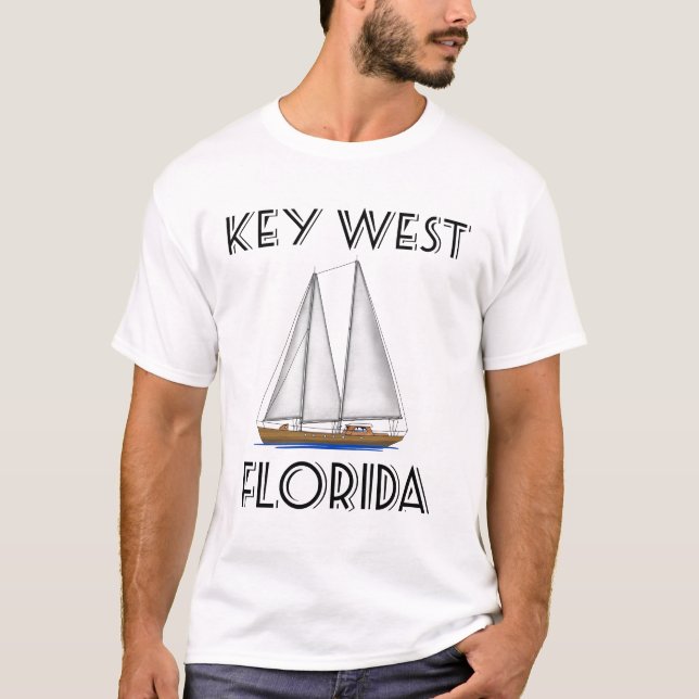 Nyckel Väster Florida Sangladesegelsegelsegelsegel T Shirt (Framsida)