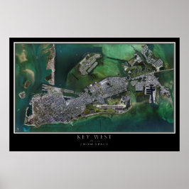 Nyckel Väster Florida Satellite Poster Karta