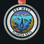 Nyckel Väster Florida Scuba Retro Emblem Julgransprydnad Metall<br><div class="desc">Konstruktion för vektorkonst i Nyckel Väster. Nyckel Väster,  en amerikansk ö-stad,  är en del av Florida Nycklar skärgård.</div>