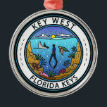 Nyckel Väster Florida Scuba Retro Emblem Julgransprydnad Metall<br><div class="desc">Konstruktion för vektorkonst i Nyckel Väster. Nyckel Väster,  en amerikansk ö-stad,  är en del av Florida Nycklar skärgård.</div>