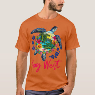 Nyckel Väster Florida Sea Turtle Hibiscus Summer V T Shirt