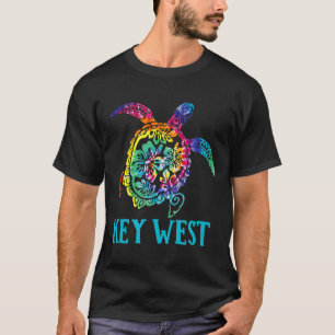 Nyckel Väster Florida Sea Turtle Hibiscus Tie Dye  T Shirt
