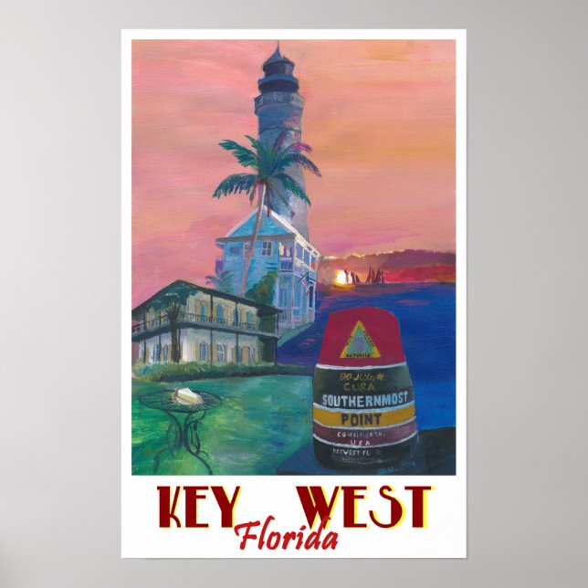 Nyckel Väster Florida Southernlängst Dreams Travel Poster (Framsidan)