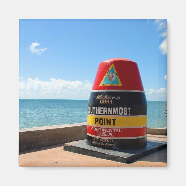 Nyckel Väster, Florida Southernlängst Point-landmä Magnet (Framsidan)