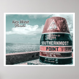 NYCKEL VÄSTER FLORIDA - SOUTHERNMOST POINT BUOY POSTER