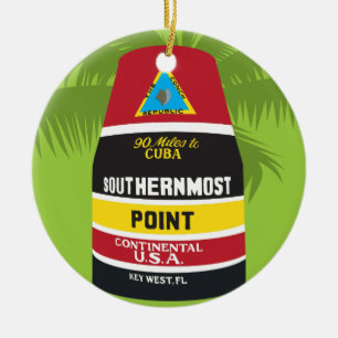 Nyckel Väster Florida Southernmost Point Marker Julgransprydnad Keramik
