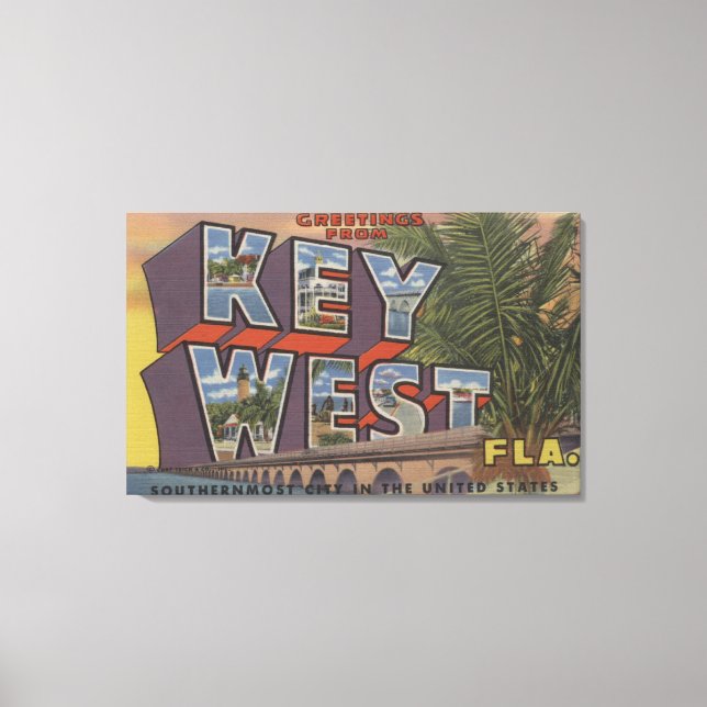 Nyckel Väster, Florida - Stora Brev Scenes Canvastryck (Framsida)