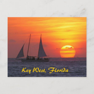 Nyckel Väster, Florida Sunset Postcard Vykort