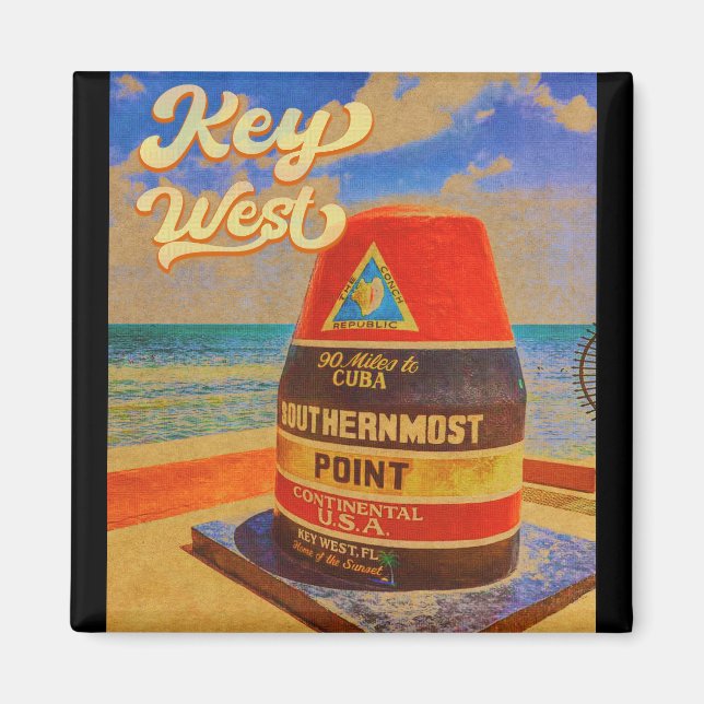 nyckel väster Florida Sunset Vacation Souvenirs Vi Magnet (Framsidan)