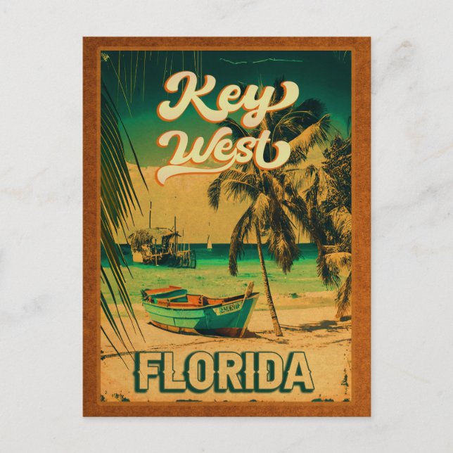 nyckel väster Florida Sunset Vacation Souvenirs Vi Vykort (Framsida)