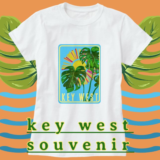 Nyckel Väster Florida Sunshine Tropical Vacation T Shirt (Bright fun Key West, Florida shirt.)