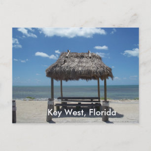 Nyckel Väster Florida Tiki Hut Ocean Sea View-vyko Vykort