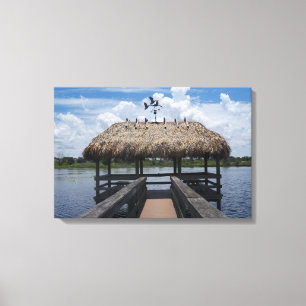 Nyckel Väster Florida Tiki Hut Wrapped Canvas Phot