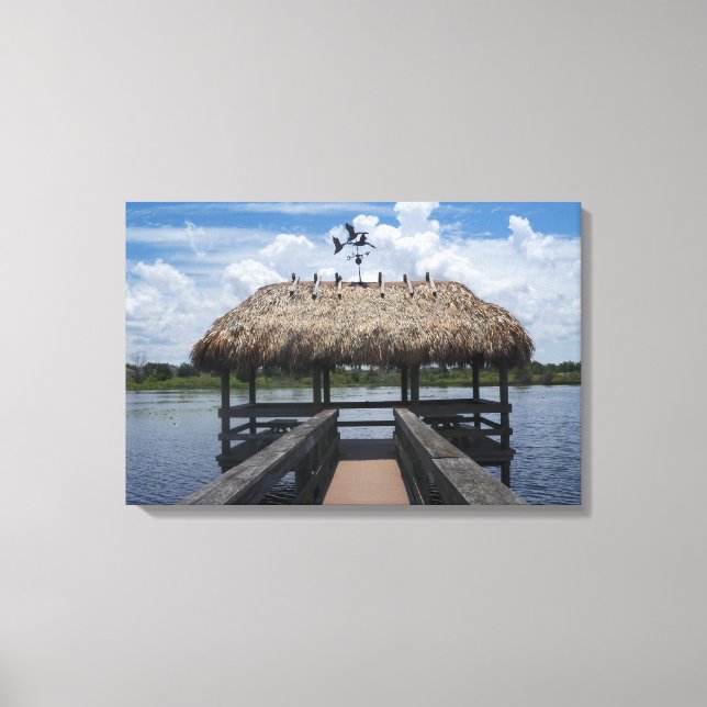 Nyckel Väster Florida Tiki Hut Wrapped Canvas Phot (Framsida)