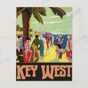 Nyckel Väster Florida Travel Vintage Artwork Helg Vykort