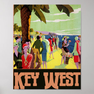 Nyckel Väster Florida Travel Vintage Artwork Poster