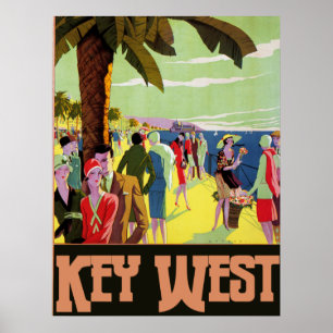 Nyckel Väster Florida Travel Vintage Artwork Poster