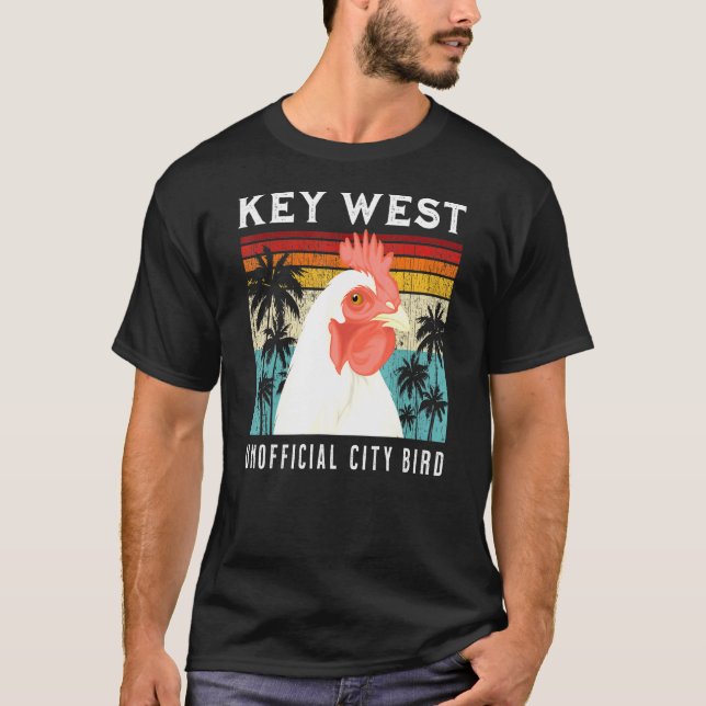 Nyckel Väster Florida Unofficial City Bird Souveni T Shirt (Framsida)