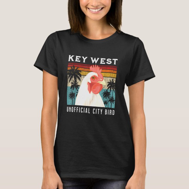 Nyckel Väster Florida Unofficial City Bird Souveni T Shirt (Framsida)