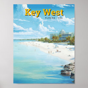 Nyckel Väster Florida USA Art Vintage resor Poster