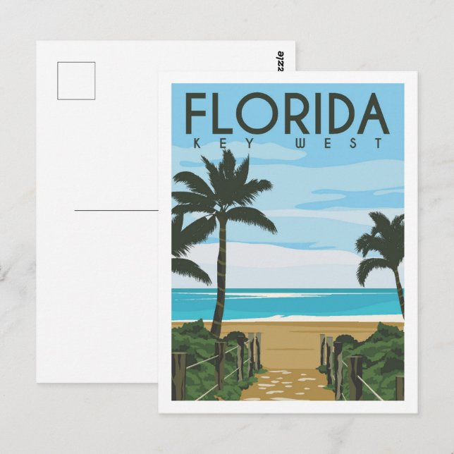 Nyckel Väster Florida USA Travel Ställe Illustrati Vykort (Fram/baksida)