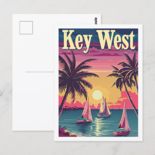 Nyckel Väster Florida USA Vintage Berömd Travel St Vykort
