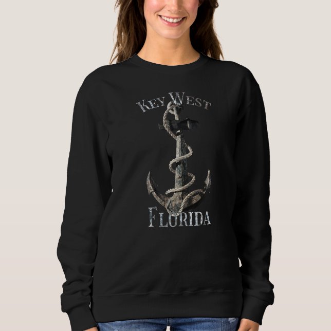 Nyckel Väster Florida Vacation Nautical Anchor Sai T Shirt (Framsida)