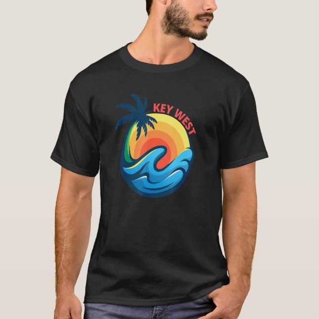 Nyckel Väster Florida Vacation Travel Beach T Shirt (Framsida)