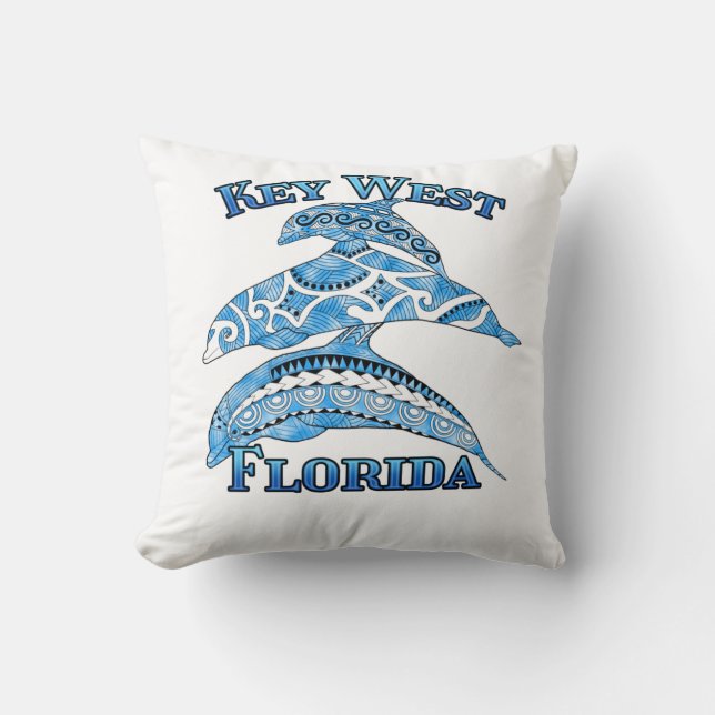 Nyckel Väster Florida Vacation Tribal Dolphins Kudde (Framsida)